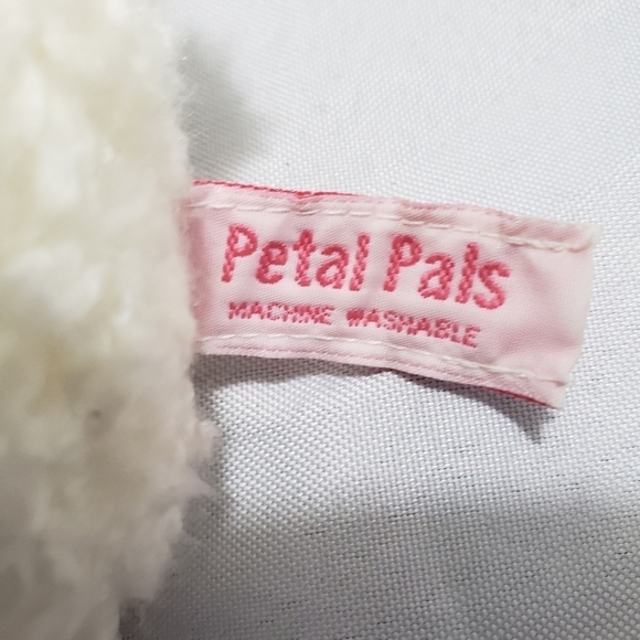 Russ Petal Pals White Bunny Rabbit Plush 5" Stuffed Animal Purple Felt Flower - Picture 5 of 7